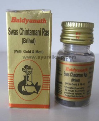 Baidyanath Swas Chintamani Ras (Ayurved Sar Sangraha), 25 Tablets, for Chronic cough
